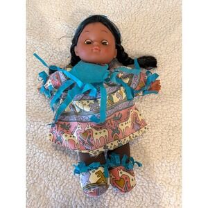 2018 Native American Style 11 inch Doll Horse Print Dress Fringe